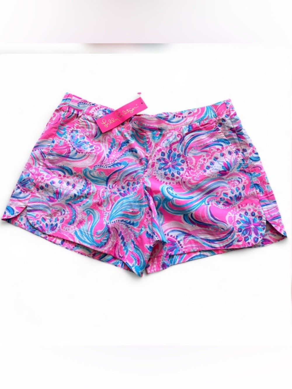 Lilly Pulitzer Pink & Aqua Swirl High-Waist Shorts